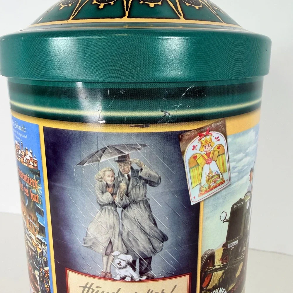 Otto Schmidt Nurnberger Lebkuchen Tin Vintage German Collectible Storage‎ Jar